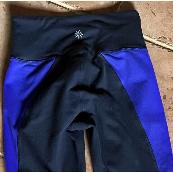 Athleta Purple and Black and White Striped Cropped Leggings - Size XXS - Picture 9 of 10